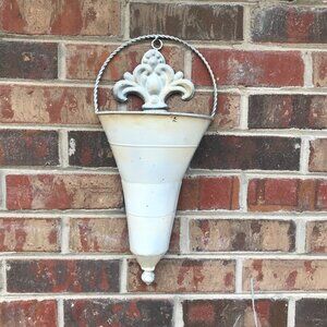 Large Decorative Galvanized Tin Wall Pocket Farmhouse Cottage or Rustic Style